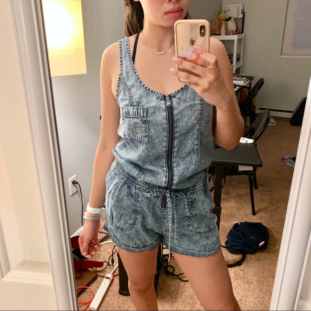 Acid Wash Denim Romper | Forever 21